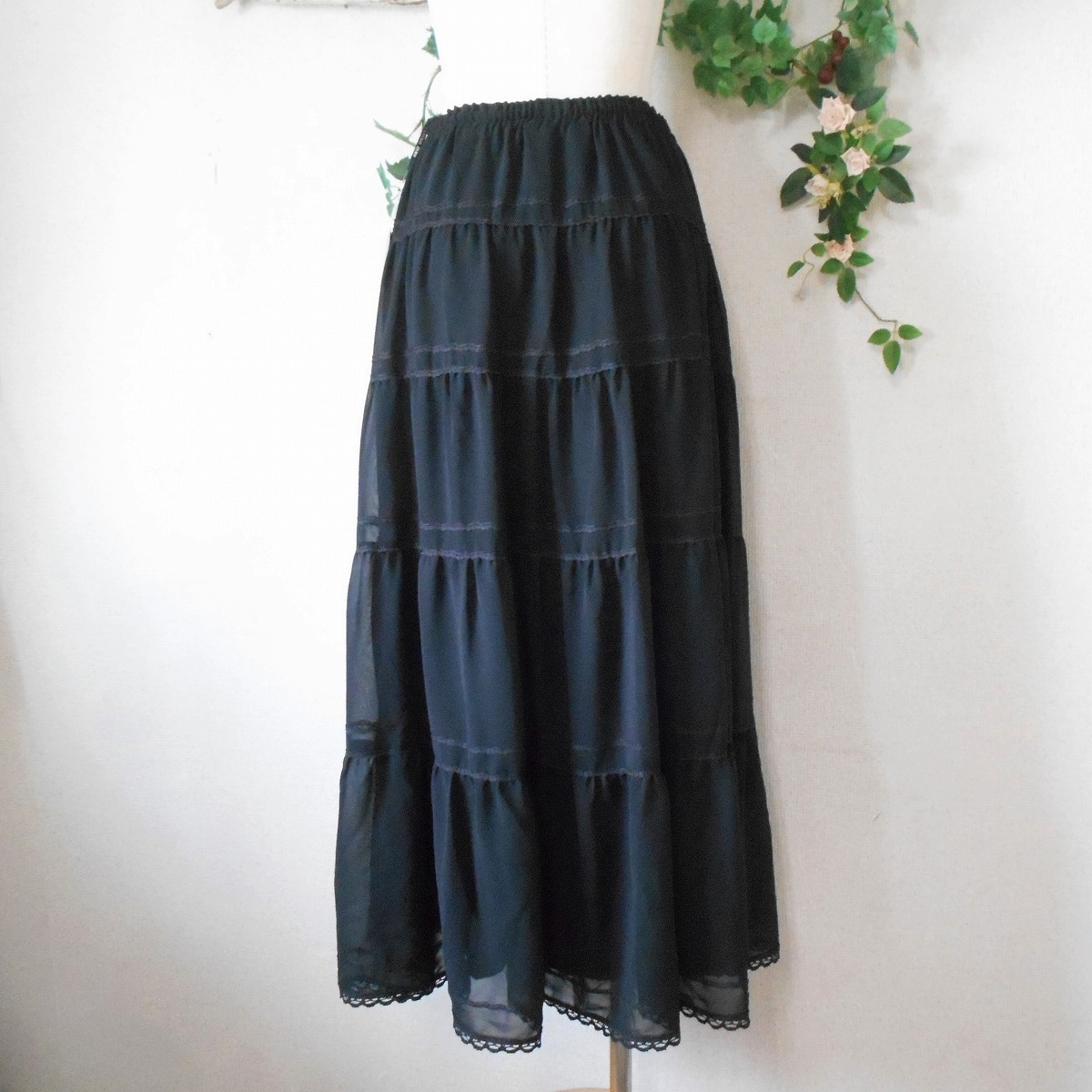  unused Kaneko Isao KANEKO ISAO small width race use see-through skirt black waist total rubber 