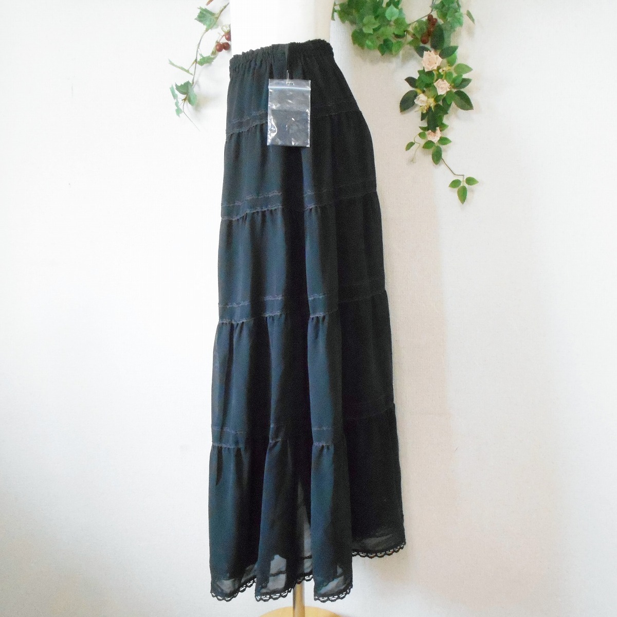  unused Kaneko Isao KANEKO ISAO small width race use see-through skirt black waist total rubber 