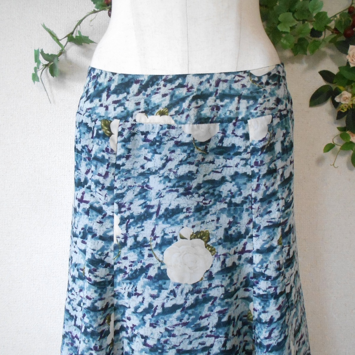 インゲボルグ INGEBORG 春夏 向き プリント の 素敵 な フレア スカート 11_画像2