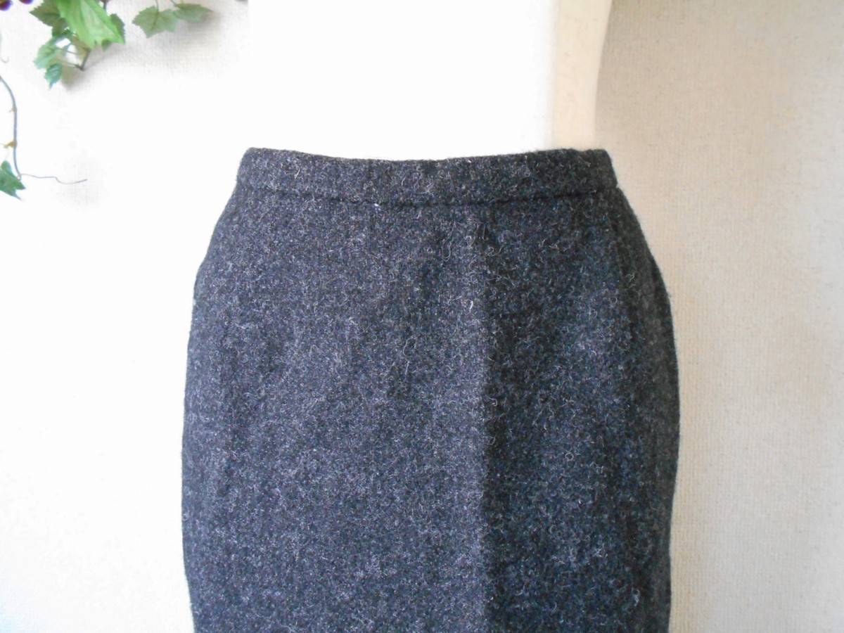 グレース × ハリスツイード GRACE Harris Tweed フリル の 可愛い ウール 100% スカート 36