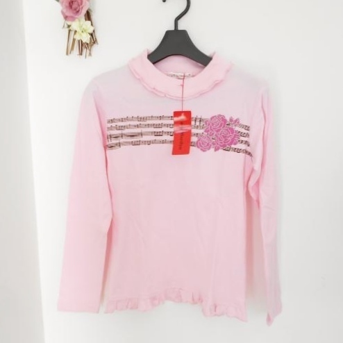  tag equipped I am Marilyn I am Marilyn Kids Junior 150cm 2 pieces set long sleeve collar attaching T-shirt cut and sewn pink white rose sound 