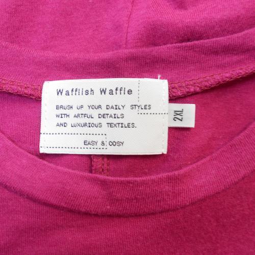 ワッフリッシュワッフル Wafflish Waffle 2XL 140ｃｍ 半袖 Ｔシャツ 深い ピンク チュールレース リボン ビーズ トップス_画像7