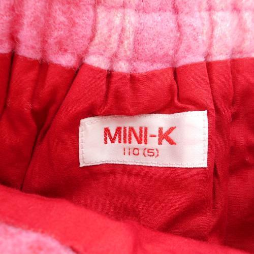 ミニＫ MINI-K ナルミヤ 女の子 110ｃｍ スカート デニム エプロン 付き 赤 ピンク 白 チェック ボトム_画像9