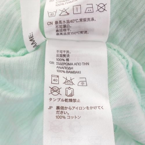 Ｈ＆Ｍ　ＬＯＧＧ　エイチアンドエム レディース 半袖 Tシャツ コットン 100％ エメラルド グリーン プリント トップス_画像8