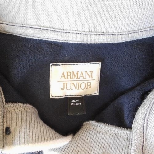  Armani Junior ARMANI JUNIOR 6A 118cm Kids man polo-shirt with long sleeves with logo navy blue navy Great ps