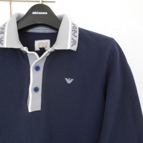  Armani Junior ARMANI JUNIOR 6A 118cm Kids man polo-shirt with long sleeves with logo navy blue navy Great ps