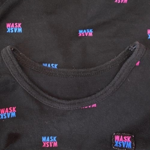 WASK ワスク 120ｃｍ 男の子 長袖 カットソー Ｔシャツ 黒 ブラック ロゴ プリント トップス_画像5