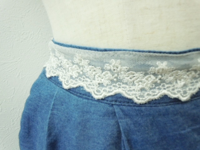 ak She's axes femme M gaucho pants Denim texture (fabric) lace fabric 