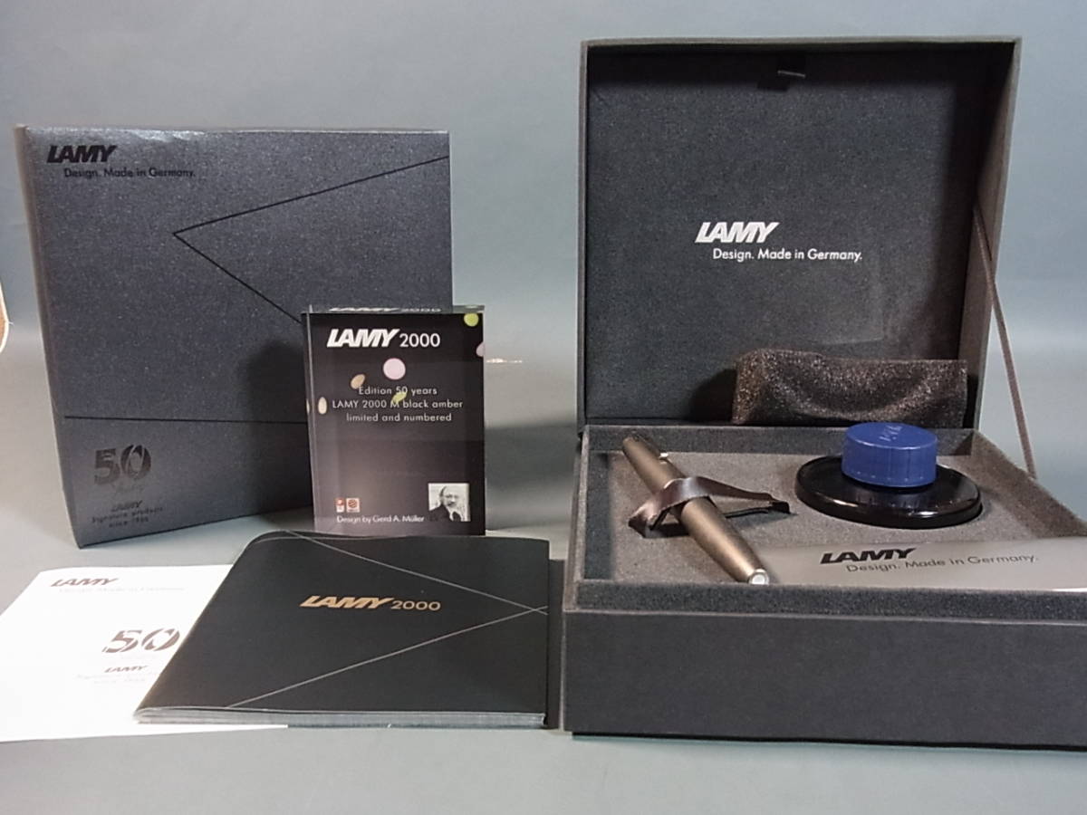 ラミーLAMY 万年筆 2000 ブラックアンバー 50周年記念モデル 箱