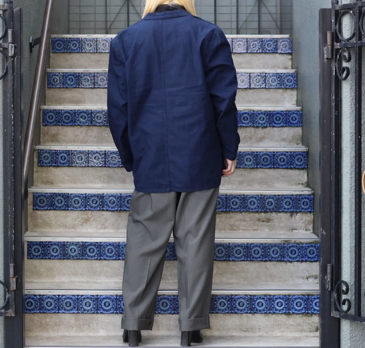 EU VINTAGE TUCK SLACKS PANTS MADE IN ITALY/ヨーロッパ古着タック