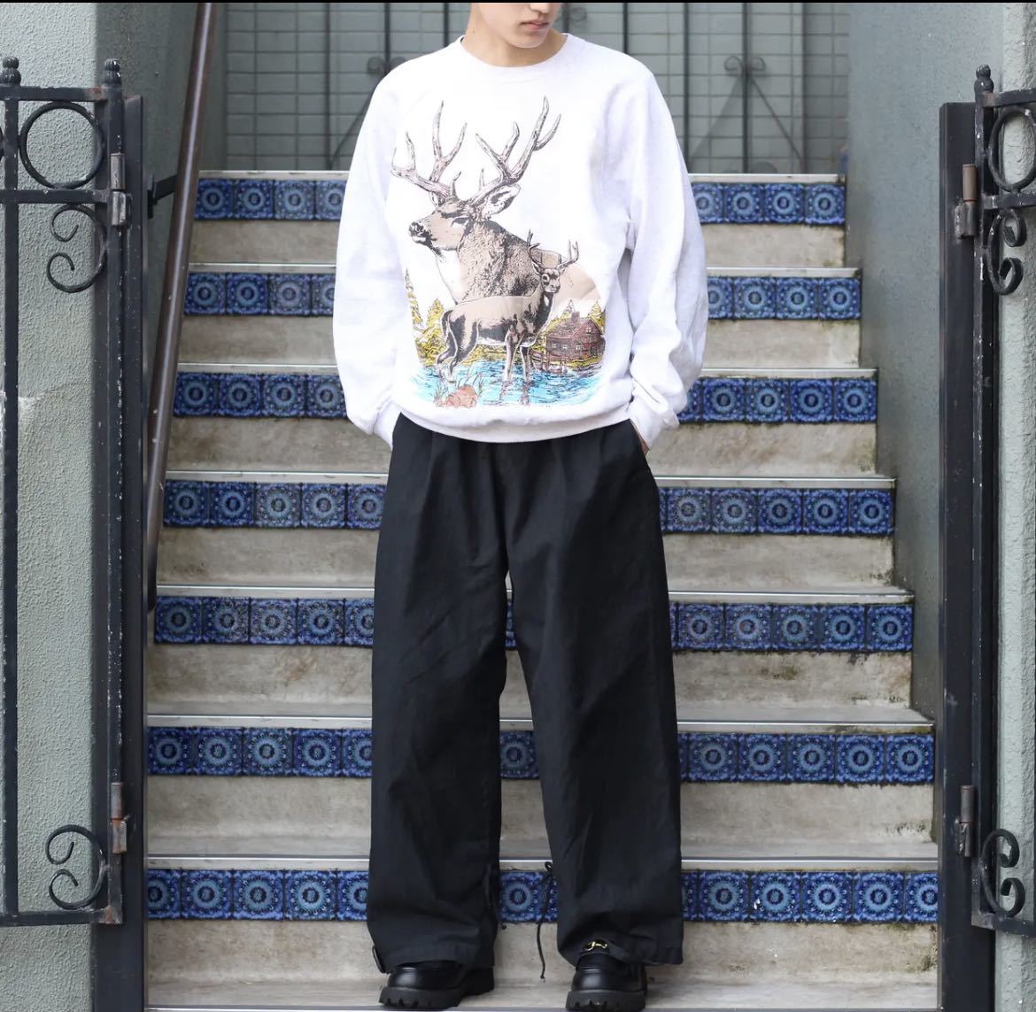 【ネット限定】 USA VINTAGE DEER PRINT SWEAT SHIRT/アメリカ古着鹿プリントスウェット XLサイズ以上 【ネット限定】 USA VINTAGE DEER PRINT SWEAT SHIRT/アメリカ古着鹿プリントスウェット XLサイズ以上