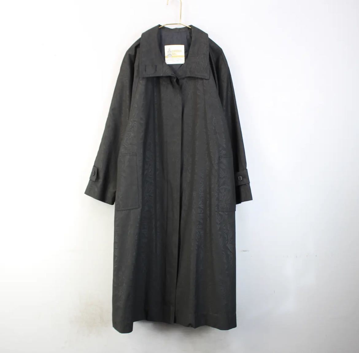 USA VINTAGE LONDON FOG JACQUARD DESIGN BALMACAAN COAT/アメリカヴィンテージロンドンフォグジャガードデザインステンカラーコート_画像4