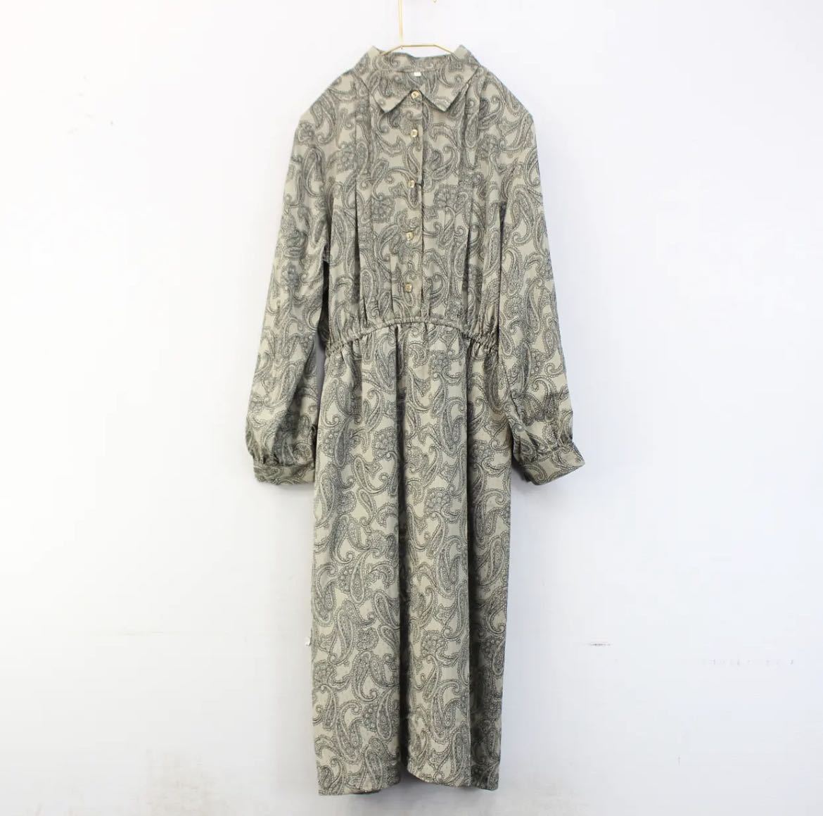 RETRO VINTAGE PAISLEY PATTERNED ONE PIECE/レトロ古着ペイズリー柄ワンピース_画像4