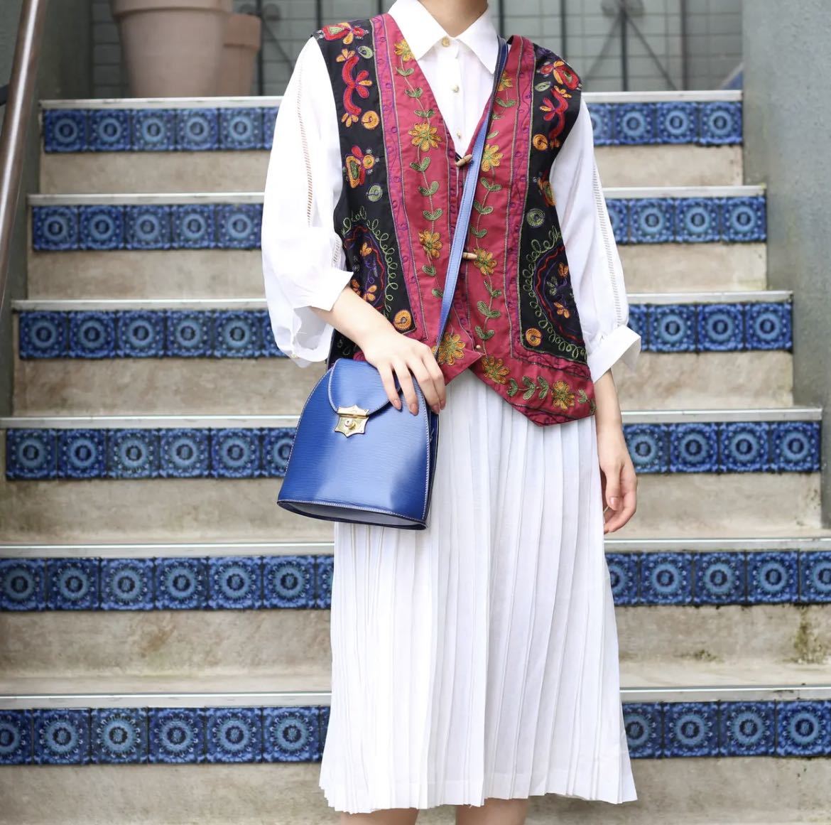 USA VINTAGE EMBROIDERY DESIGN GILET VEST/アメリカ古着刺繍
