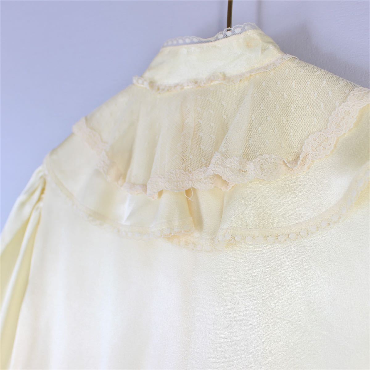 USA VINTAGE GUNNIES GUNNE SAX LACE PEARL BUTTON LACE FRILL BLOUSE/アメリカ古着ガニーズガニーサックスブラウスレースフリルブラウス_画像9