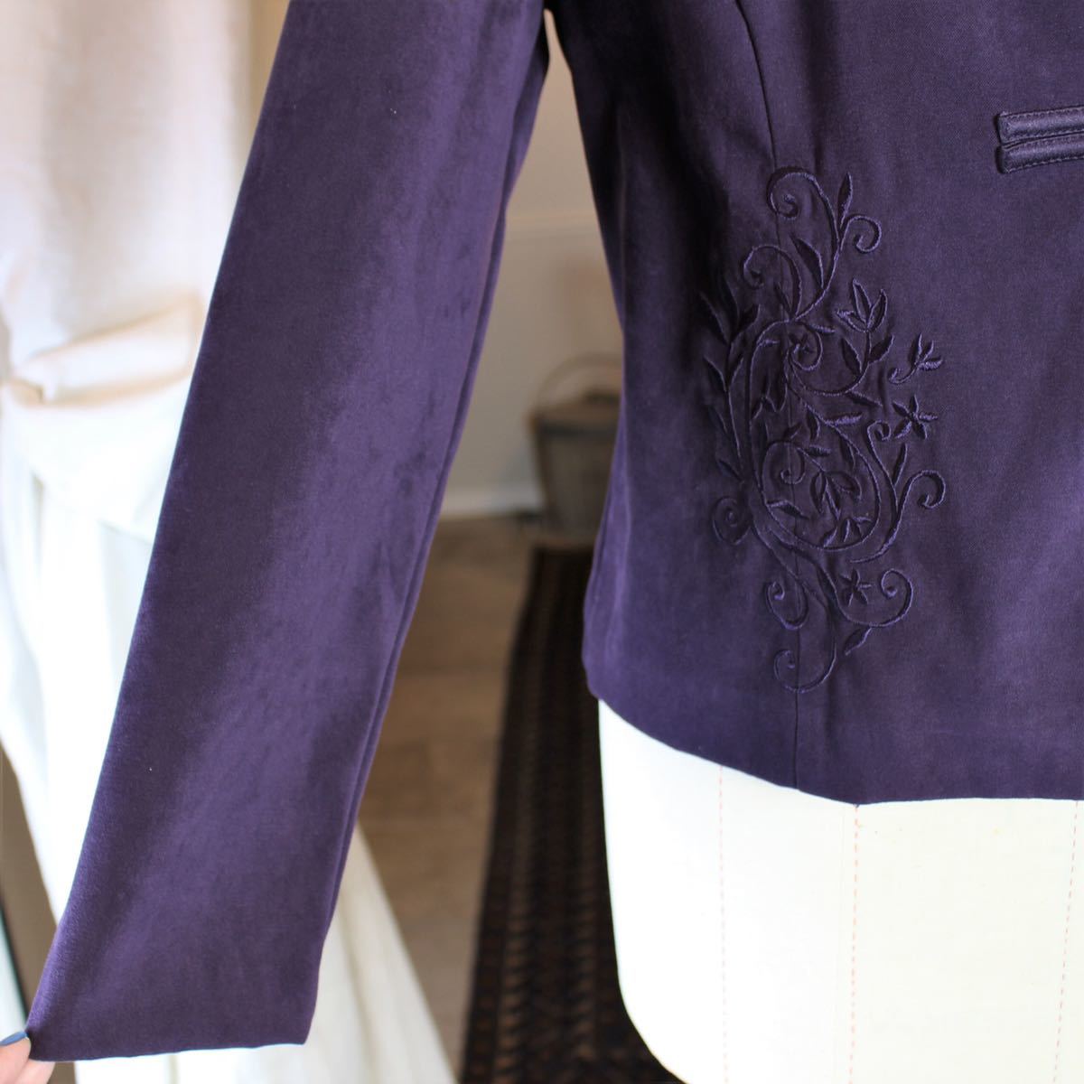 USA VINTAGE MISS DORBY EMBROIDERY FAKE SUEDE DESIGN SET UP/アメリカ古着刺繍フェイクスウェードデザインセットアップ