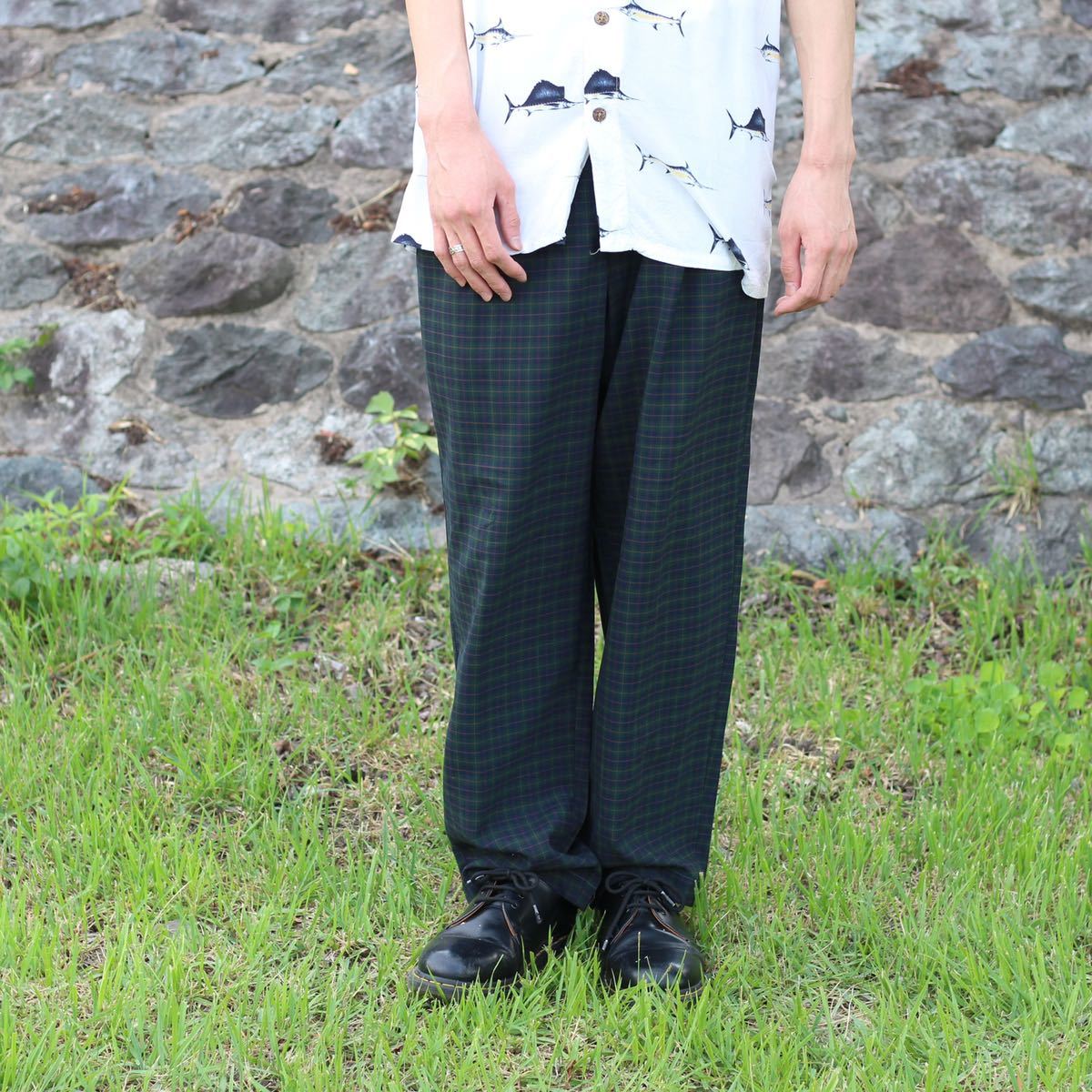 USA VINTAGE CHECK PATTERNED SLACKS PANTS/アメリカ古着チェック柄