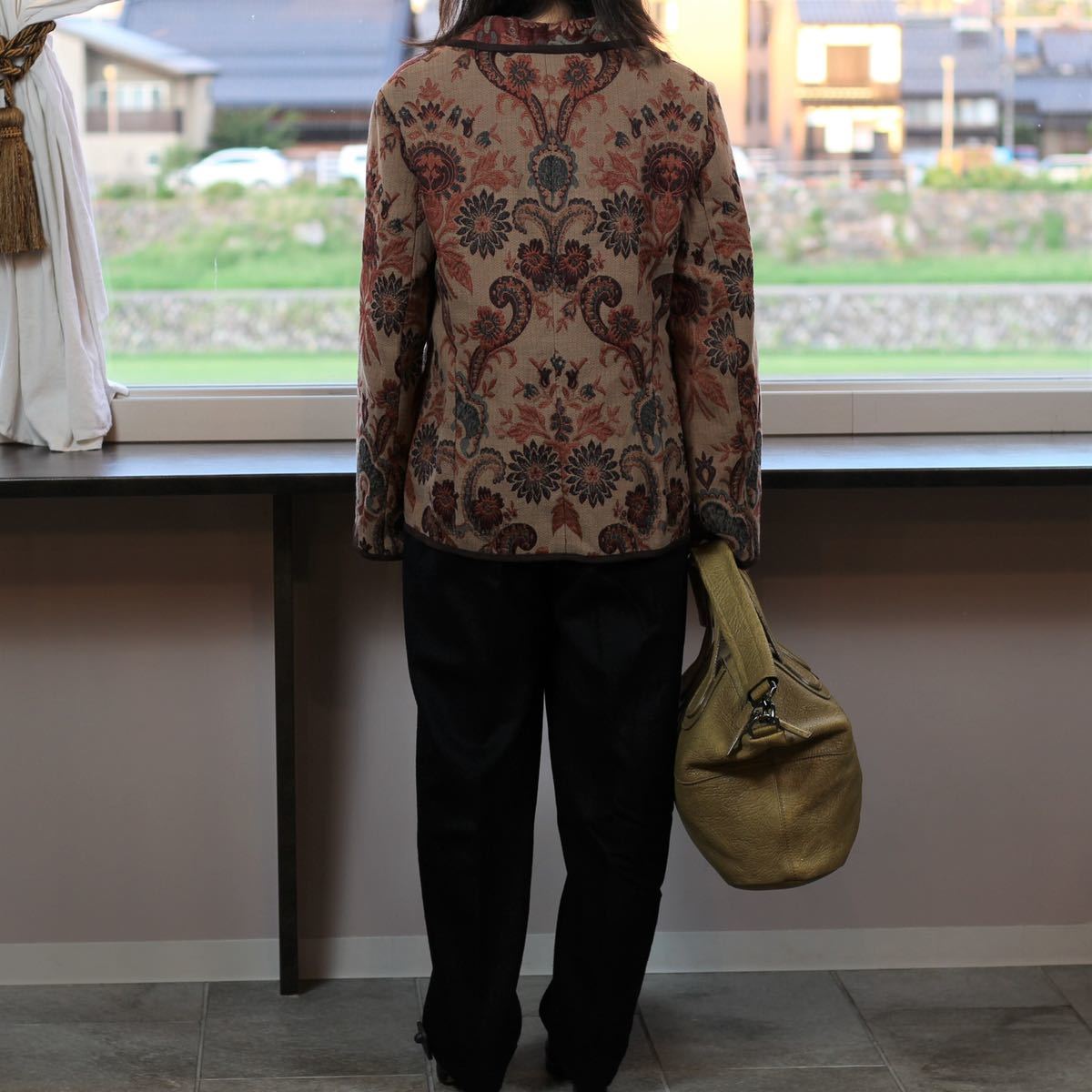 USA VINTAGE KASPER PAISLEY PATTERNED EMBROIDERY JACQUARD JACKET/アメリカ古着ペイズリー柄刺繍ジャガードジャケット_画像10