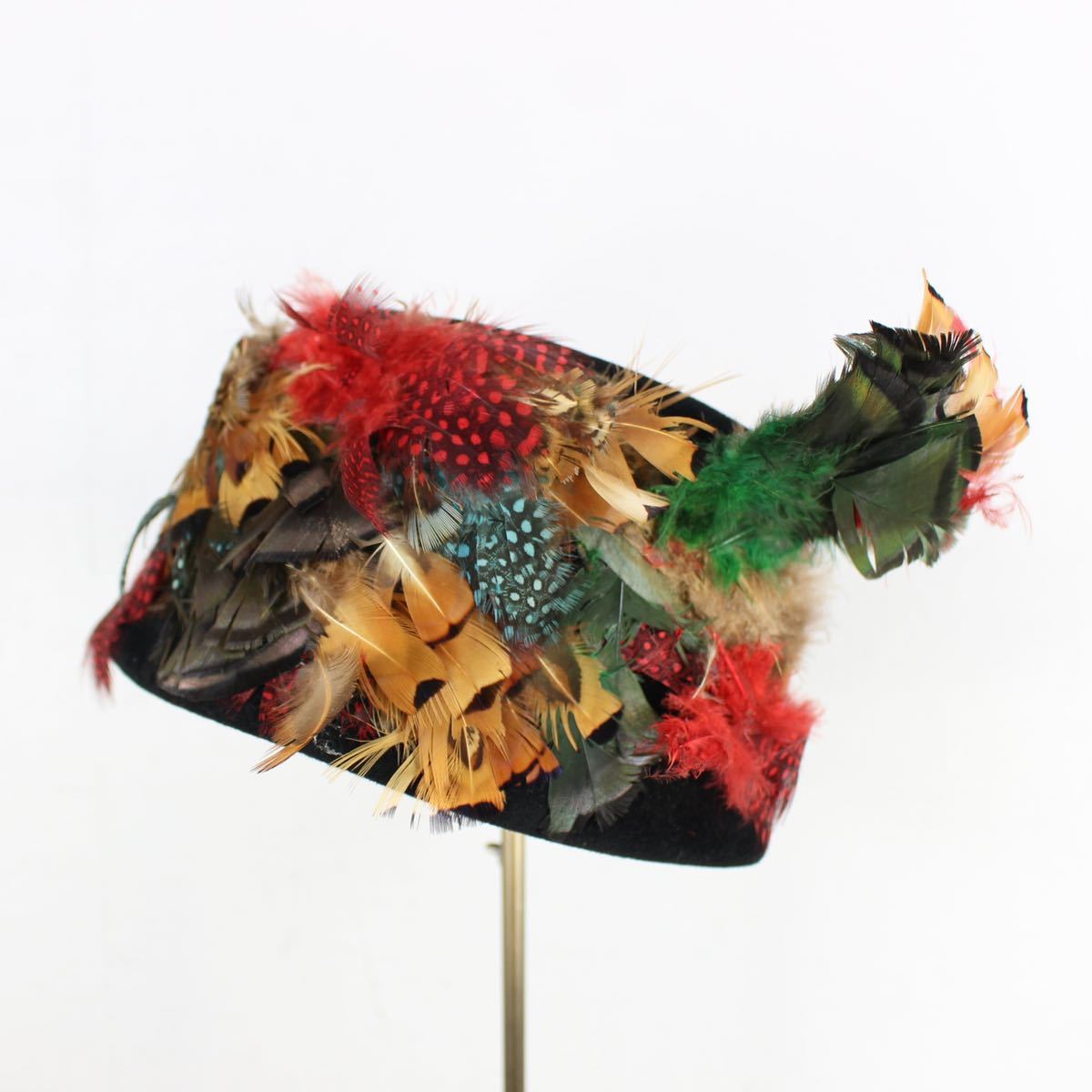 日本最大の USA HAT/アメリカ古着羽飾りウールハット WOOL DECORATION FEATHER VINTAGE その他 