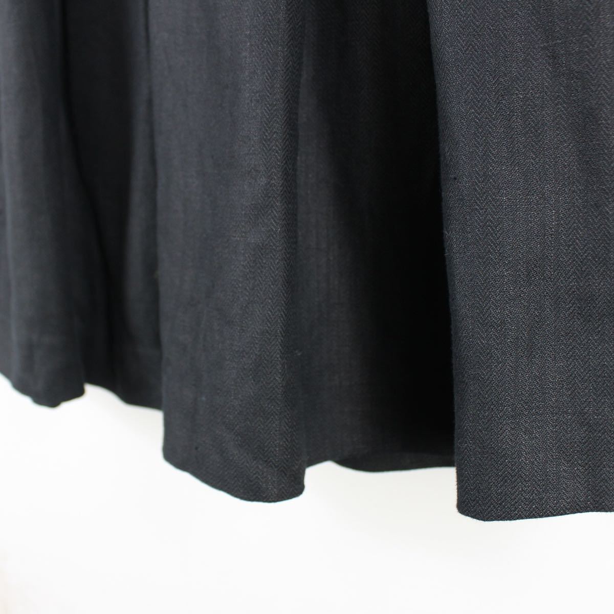 EU VINTAGE DISTLER LINEN LEATHER TYROLIAN LONG SKIRT/ヨーロッパ古着リネンレザーチロリアンロングスカート