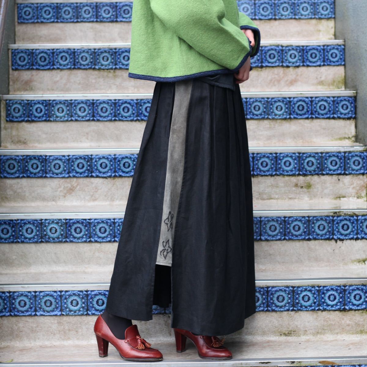 送料無料/即納】 LINEN DISTLER VINTAGE EU LEATHER SKIRT/ヨーロッパ
