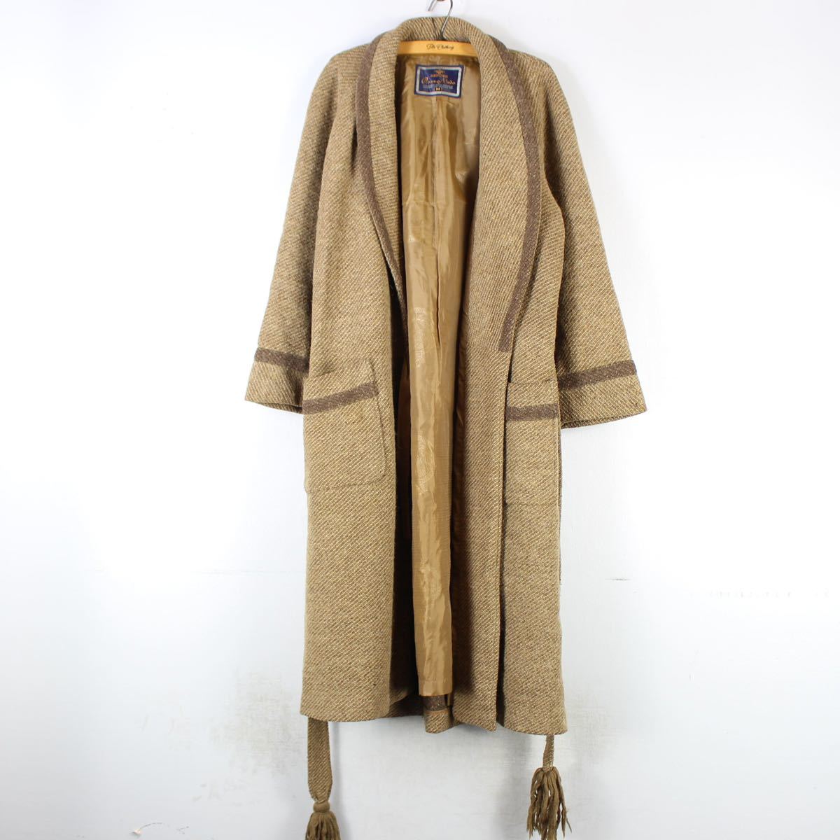 RETRO VINTAGE TWEED LONG GAWN COAT/レトロ古着ツイードロングガウンコート