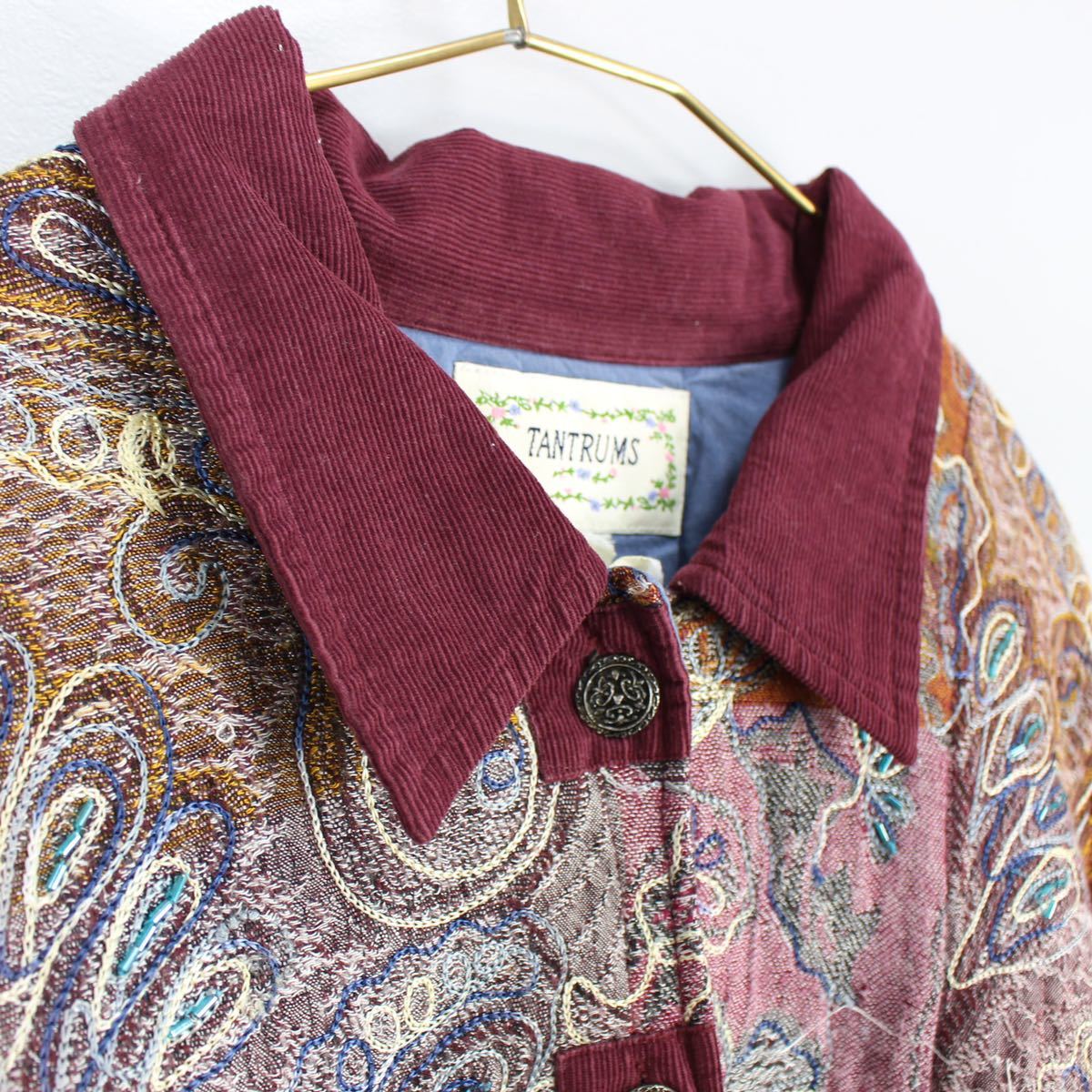 USA VINTAGE TANTRUMS PAISLEY PATTERNED EMBROIDERY JACKET MADE IN INDIA/アメリカ古着インド製ペイズリー柄刺繍ジャケット