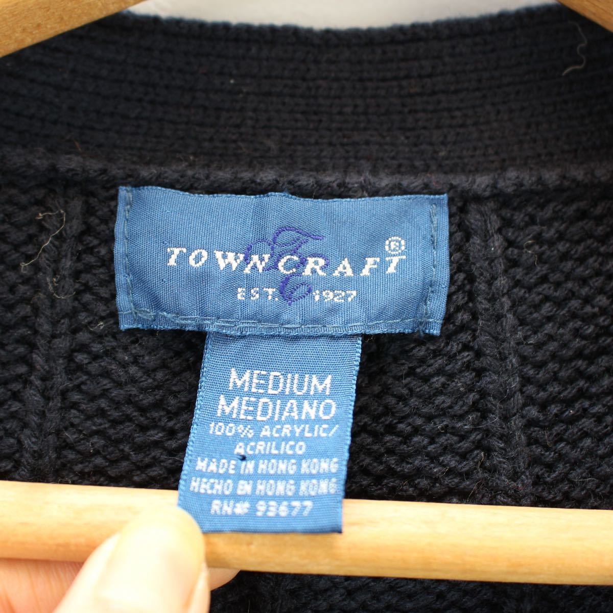 USA VINTAGE TOWNCRAFT CABLE DESIGN KNIT CARDIGAN/アメリカ古着