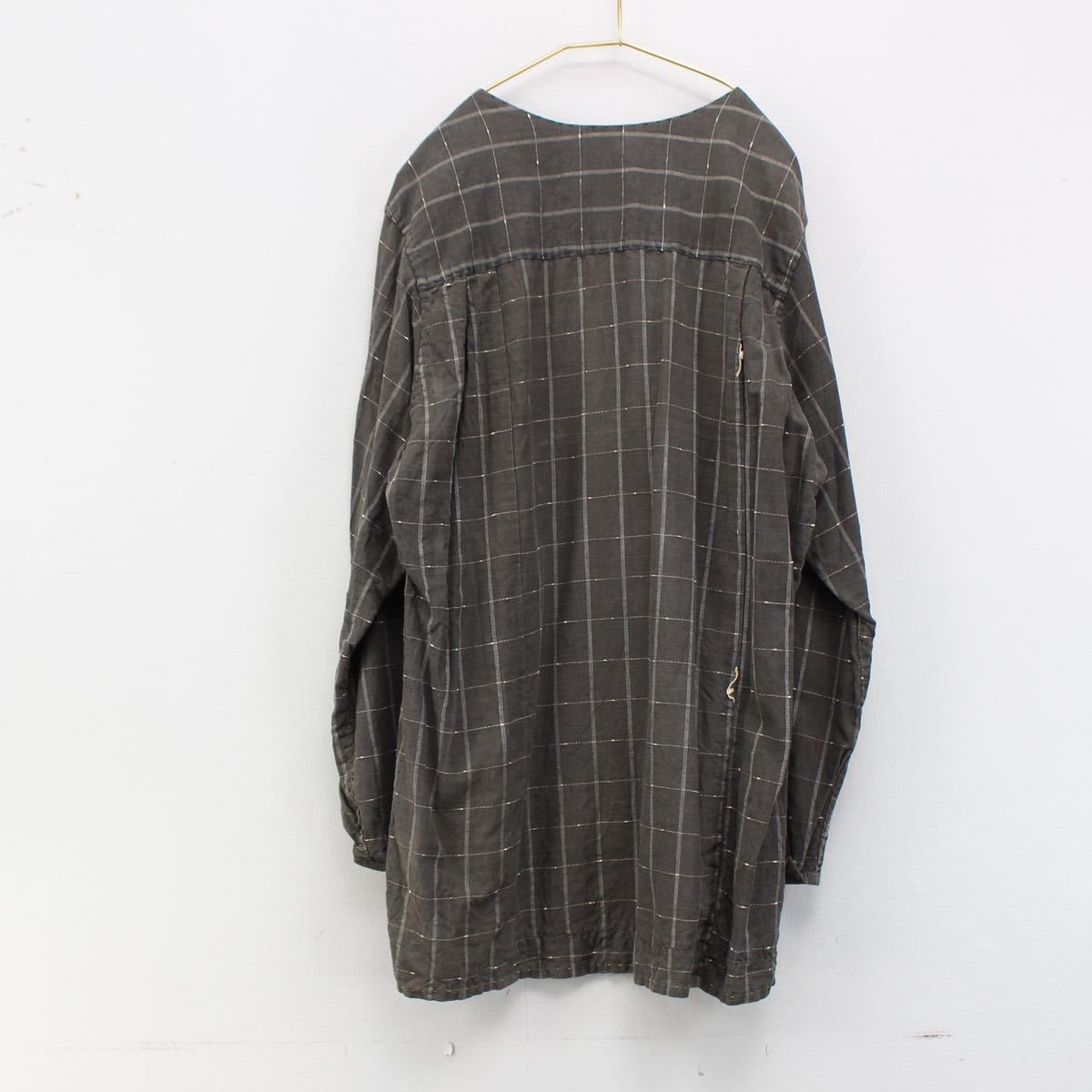 JAPANESE WAFUKU REMAKE CHECK PATTERNED SHIRT/和服リメイクチェック