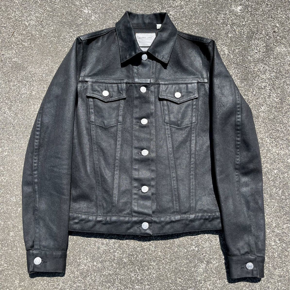希少 HELMUT LANG ヘルムートラング コーティングデニム セットアップ オイルデニム ペンキデニム デニムジャケット デニムパンツ 90年代