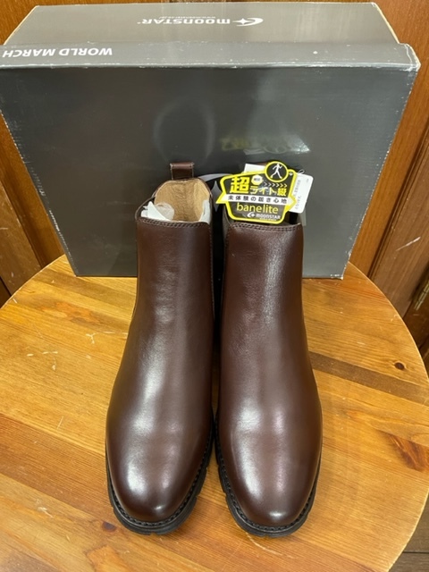 ムーンスター WM3102 3E 25.0 banelite ブラウン 茶色 軽量 ウオーキングシューズ メンズブーツ 幅広 MOONSTAR 送料無料 新品未使用品 革靴