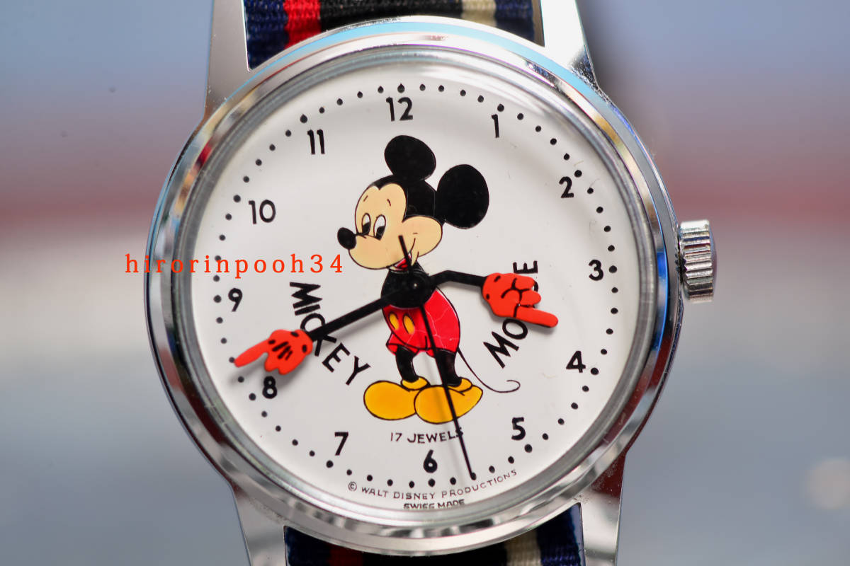 最高級17石○ ミッキーマウス 手巻腕時計○ SWISS○ Disney www.grupo 