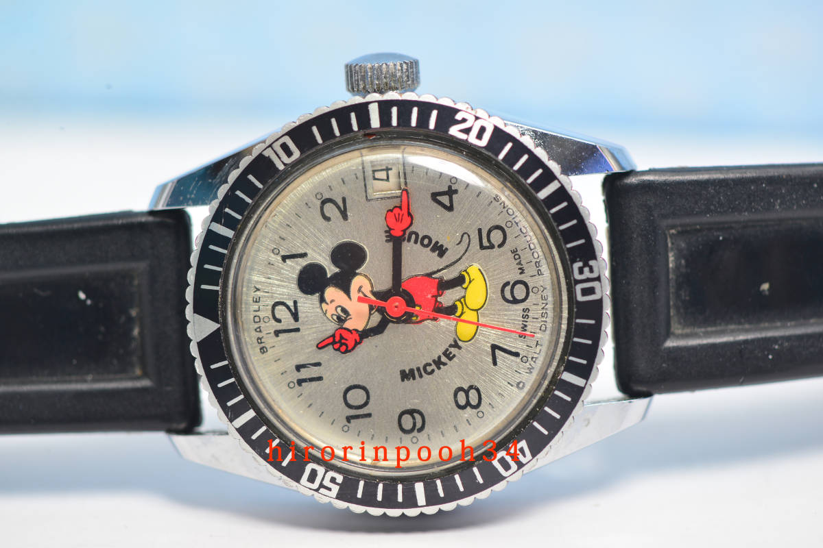ヴィンテージ　 美品　ＢＲＡＤＬＥＹ　ミッキーマウス 手巻腕時計　『スポーツマン』　SWISS　OH済み　ブラッドレイ