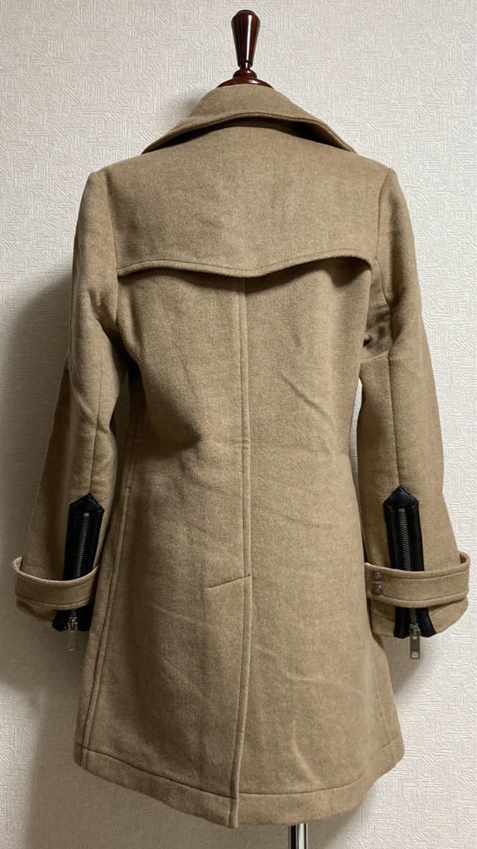 国内正規品 BURBERRY バーバリー カシミヤ混 羊毛 ウールコート カシミヤコート ダブルコート 38 ベージュノバチェック