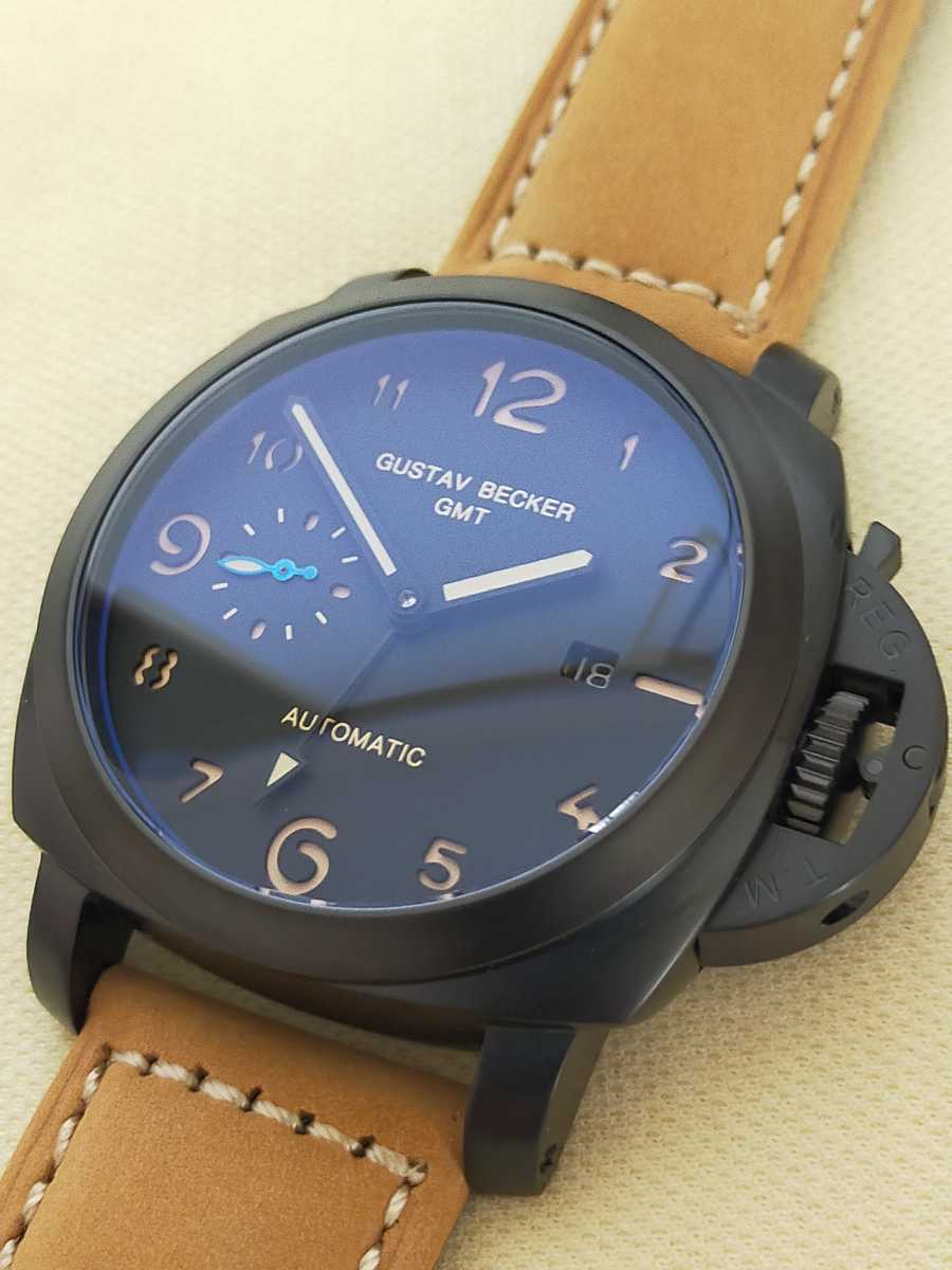 seagull搭載 新品 ミリタリー時計 GMT 防水100m 裏スケ 自動巻②