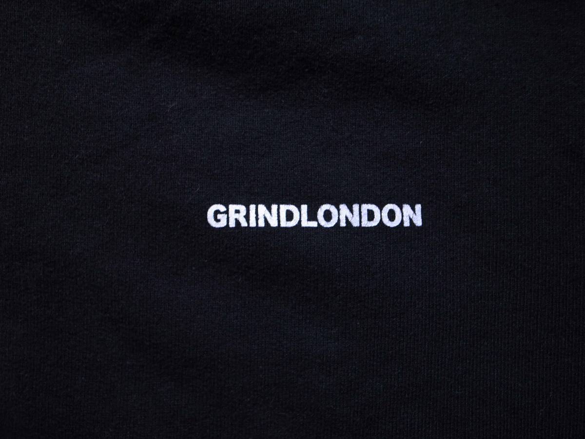 GRIND LONDON グラインドロンドン ロゴプリント パーカー M 黒 フーディ_画像2