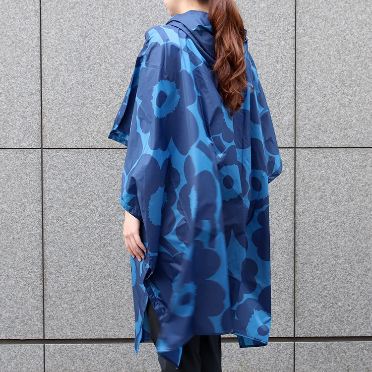 マリメッコ ウニッコ レインポンチョ ブルー/ダークブルー marimekko