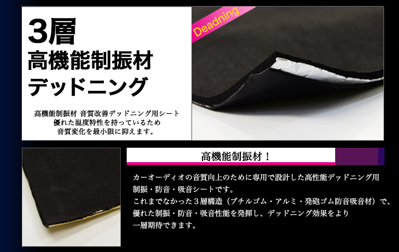 デッドニングシート 制振シート 吸音材　3種の音質大革命セット！