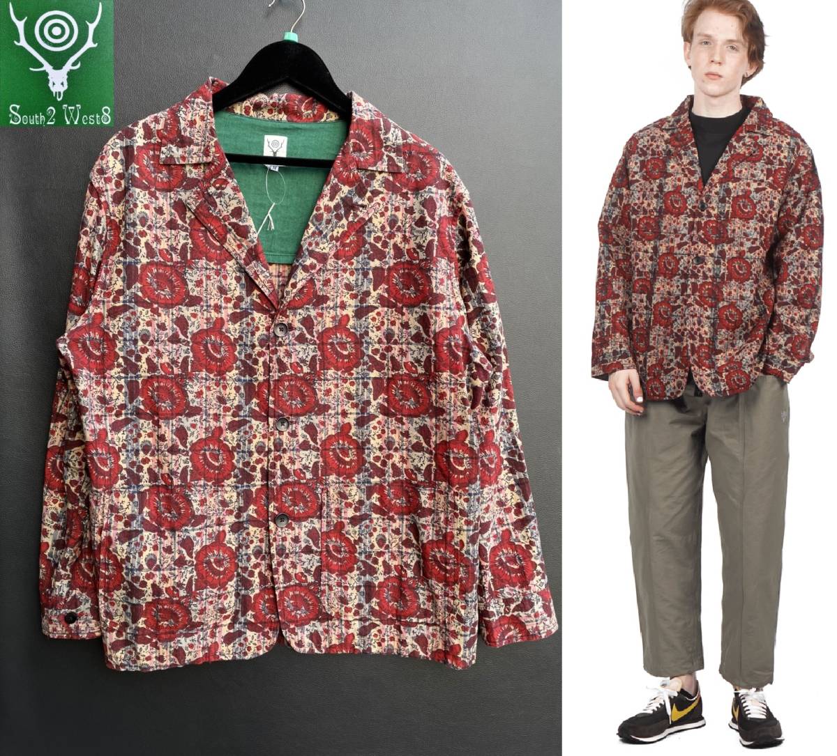 美品 South2 West8 サウスツーウエストエイト Pen Jacket Batik Over Print ペンジャケット バティックオーバープリント size M IN867の画像1