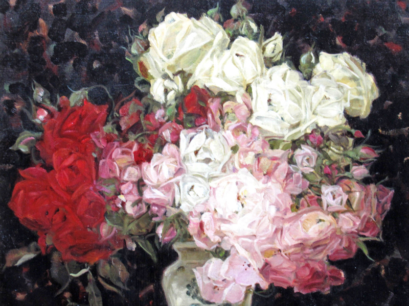 絵画 油絵 薔薇 Yahoo!オークション - 【GINZA絵画館】斉藤由比 油絵10号
