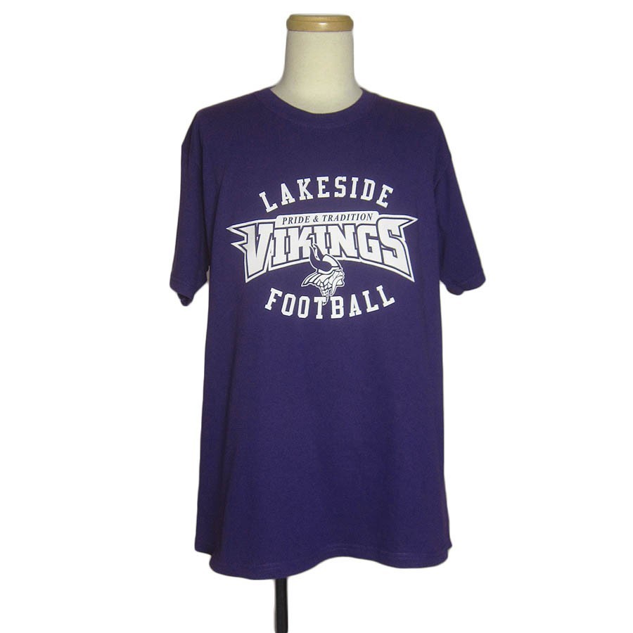 Tシャツ 当店の記念日 プリントTシャツ 年間定番 紫色 VIKINGS フットボールチーム 古着 半袖 メンズ Lサイズ