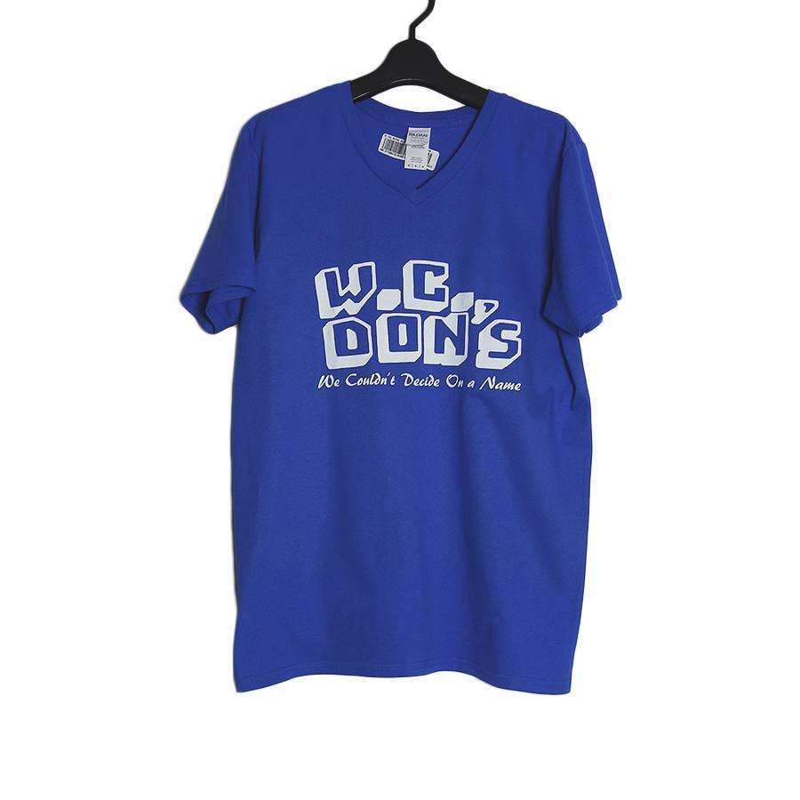 6周年記念イベントが 新品 Vネック tシャツ プリントtシャツ GILDAN 青色 Mサイズ 半袖 デッドストック メンズ ティーシャツ トップス 本物保証!
