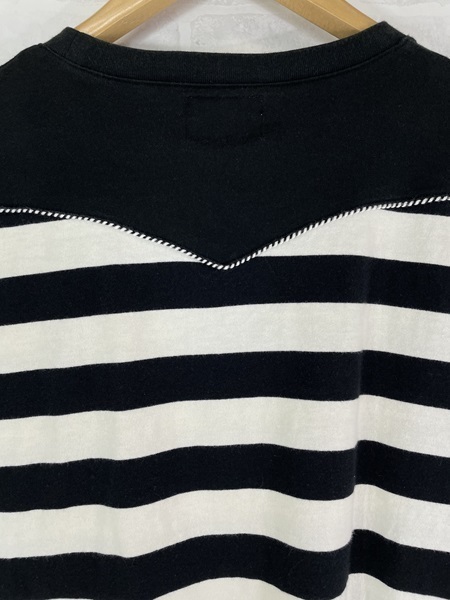 THE CRIMIE クリーム 半袖 Tシャツ ボーダー ウエスタン size:S ホワイト×ブラック MH0321020814_画像5