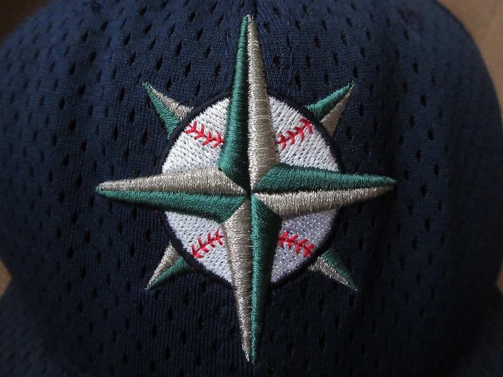 90's 00's USA製 シアトル マリナーズ NEW ERA ロゴ 刺繍 メッシュ ベースボール キャップCAPイチロー Seattle Mariners NEWERA鈴木一朗MLB_画像6