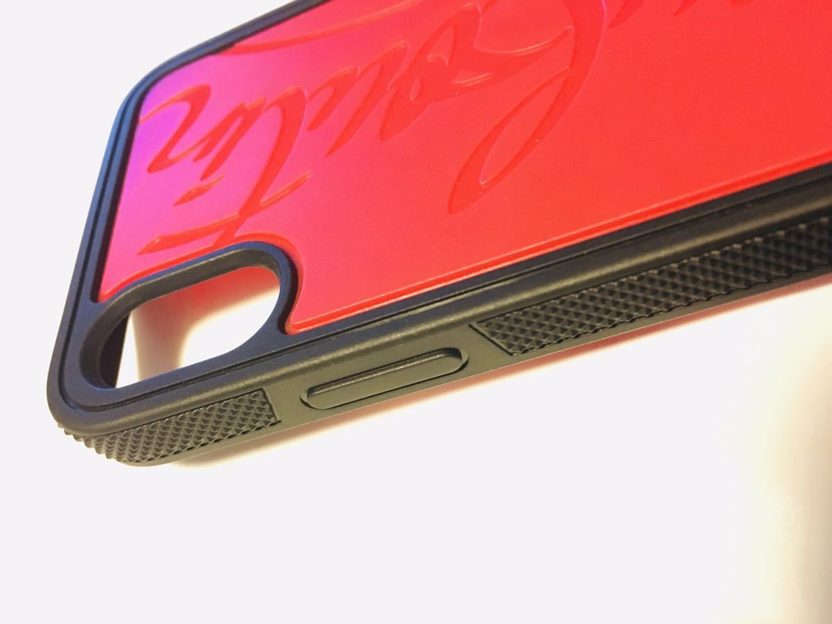 【★新品★正規品★送料無料！】クリスチャンルブタン ブラック ルビフォン iPhone X/XR ケース 箱 紙タグ 布袋 付き CHRISTIAN LOUBOUTIN