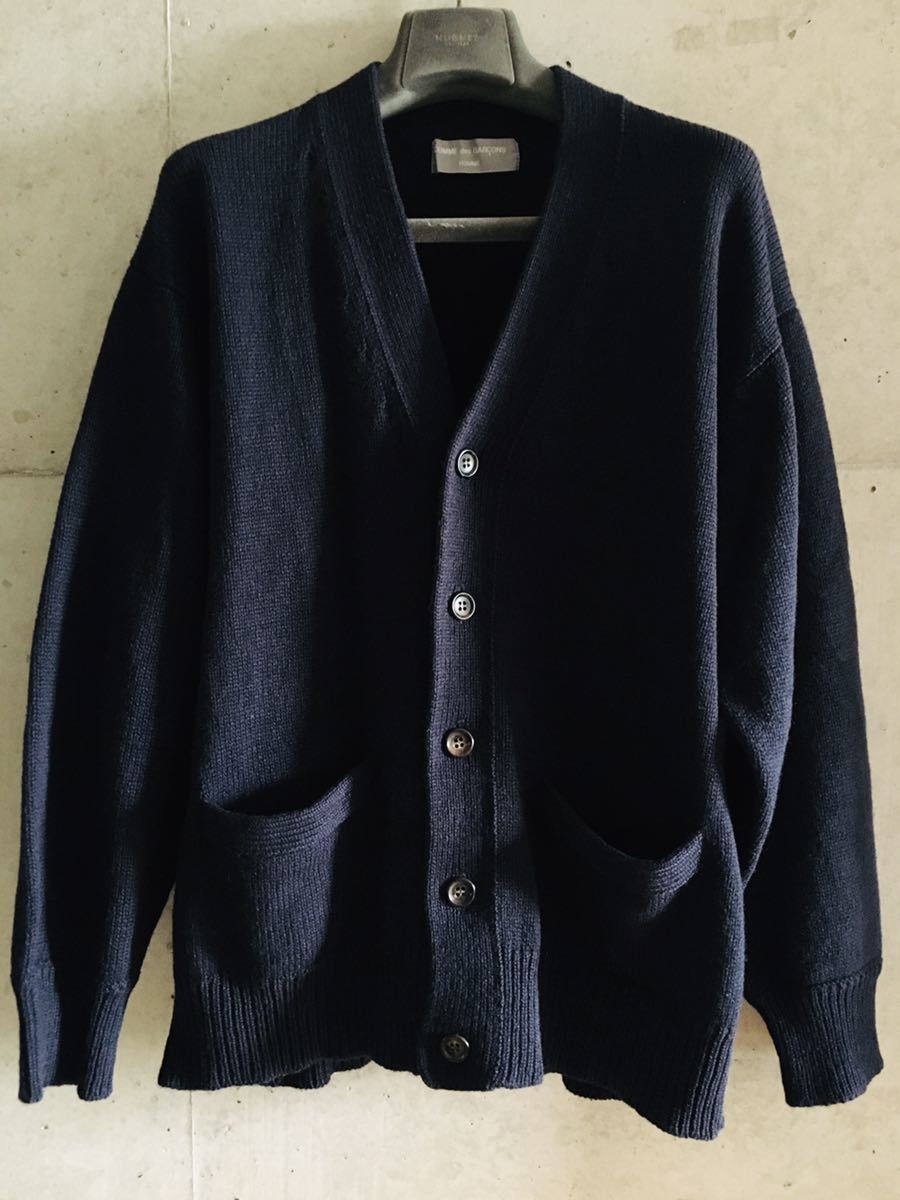 [ superior article * rare * the first period * archive * men's L* free shipping!] Comme des Garcons Homme meat thickness cardigan preliminary button attaching COMME des GARCONS HOMME