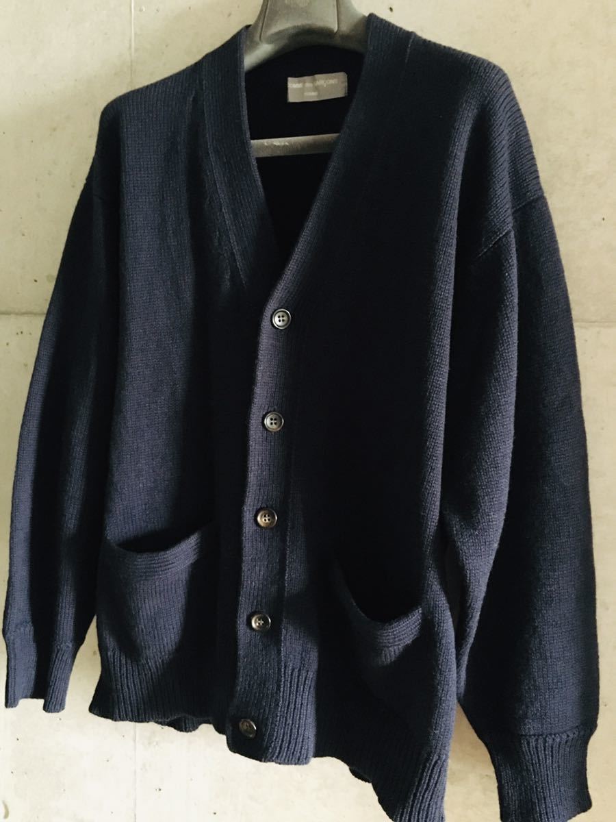 [ superior article * rare * the first period * archive * men's L* free shipping!] Comme des Garcons Homme meat thickness cardigan preliminary button attaching COMME des GARCONS HOMME