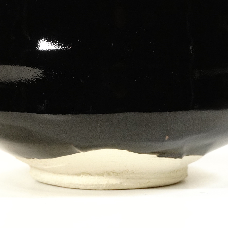 週間売れ筋 茶道具 京焼 富士山絵 黒楽茶碗 時代箱付 V R5908