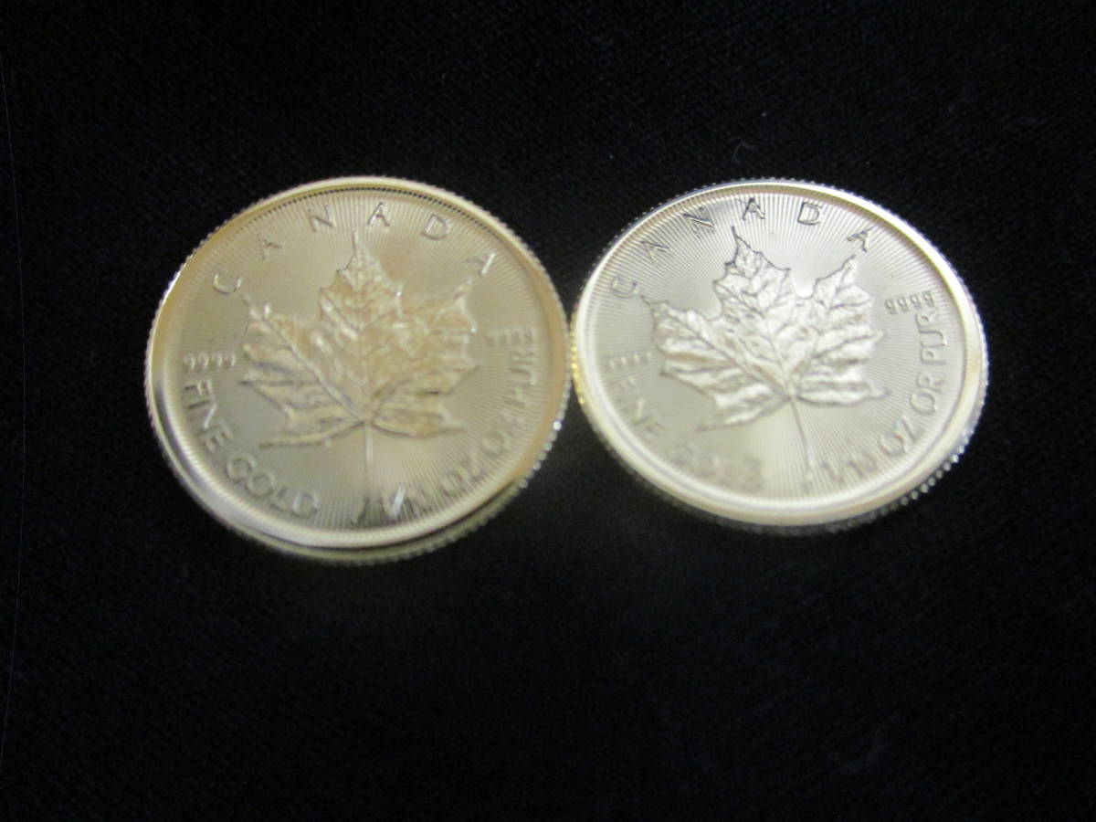メイプル金貨 1/10オンス 2020年製 クリアケース入り カナダ王室造幣局発行 ２個セット