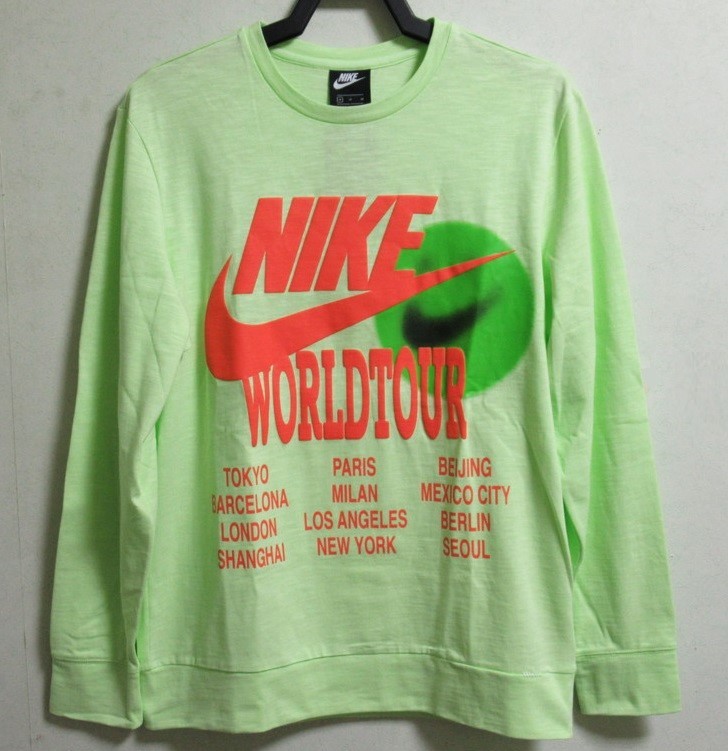 NIKE ワールドツアー ロンT ライム グリーン M ナイキ 長袖 Tシャツ スマイル HAVE A NIKE DAY DA0630-383_画像1